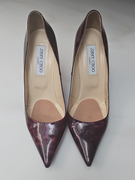 Jimmy Choo Shoes - Jimmy Choo Women's Red/Black Patent leather Pointed-Toe Pumps